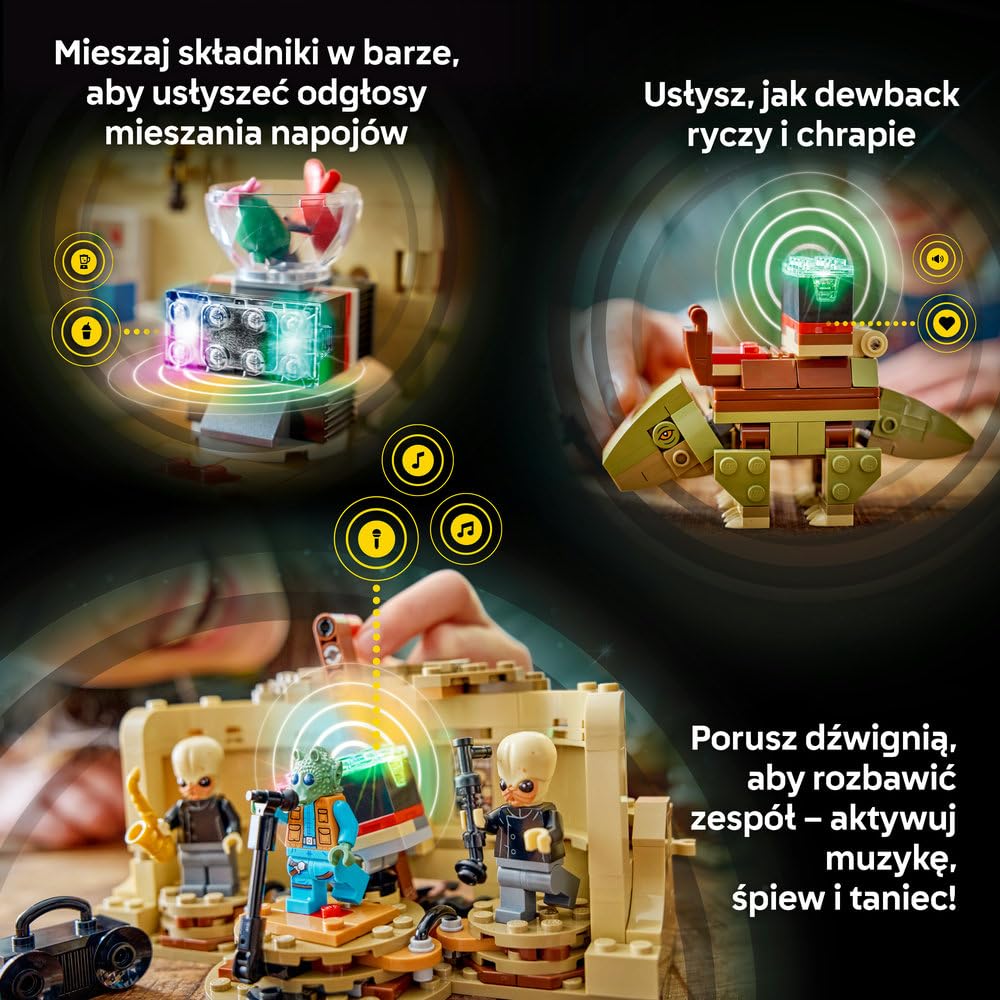 LEGO Star Wars SMART Play: Kantyna Mos Eisley 75425 | Interaktywna zabawka dla dzieci 8+, seria SMART Play, prezent Star Wars, klocki dla chłopca i dziewczynki, 666 elementów