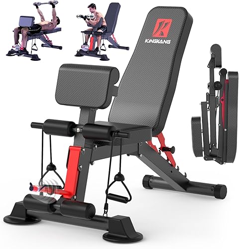 Adjustable Weight Bench,Utility Workout Bench Foldable Incline Decline Benches for Home Gym Full Body Workout,Load 600LBS