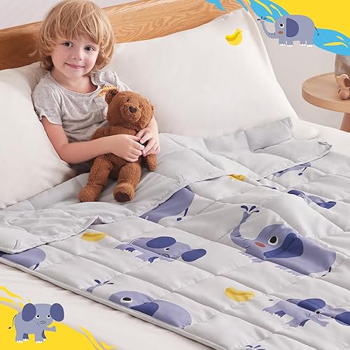 Miniatura 9 de Manta con peso para niños (40 x 60 pulgadas, 7 libras), manta con peso para niños, manta refrescante para dormir, manta transpirable de tamaño manta