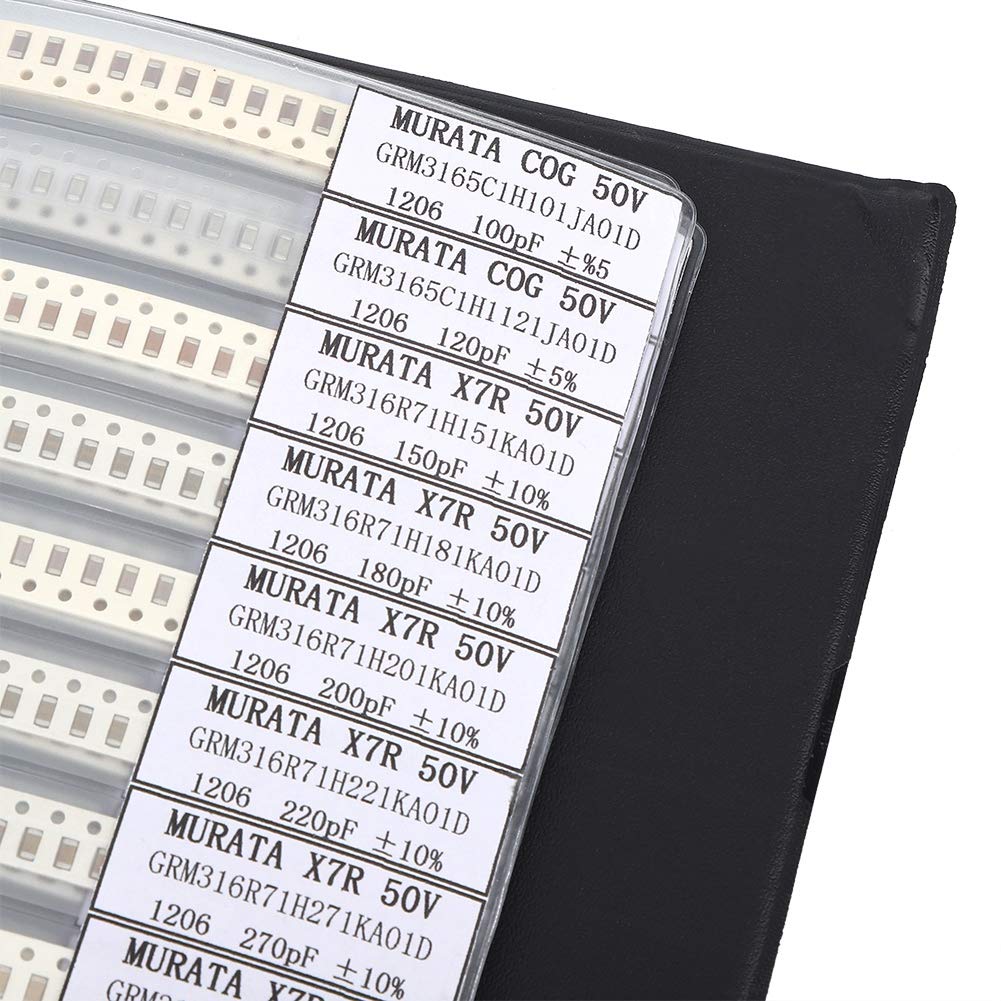 1206 Series 80 Value Capacitors Assortment Kit Electron Components Sample Book Black
