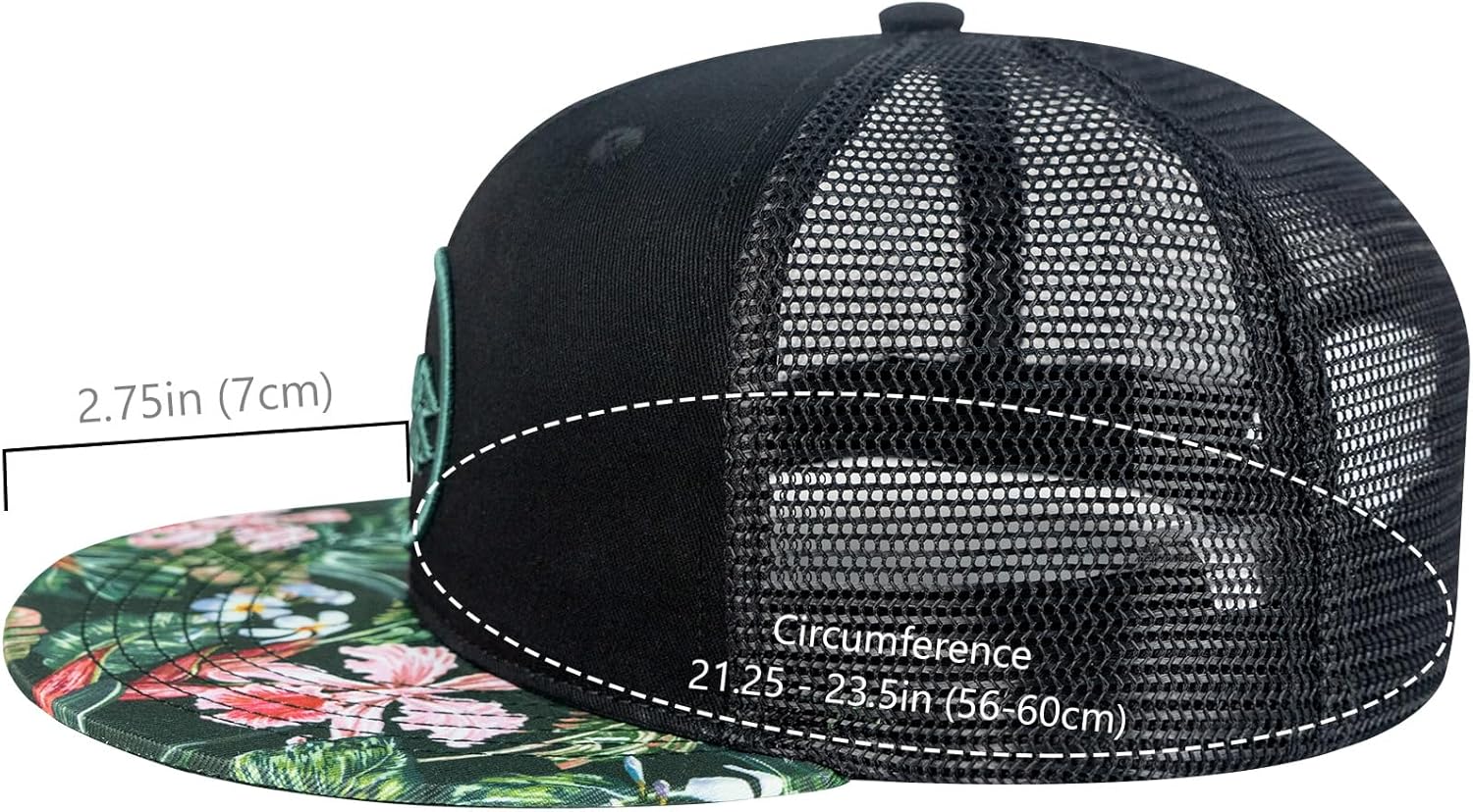 BASSDASH Flat Brim Trucker Cap Adjustable Snapback Hat Mesh Back for Men Women - Image 3