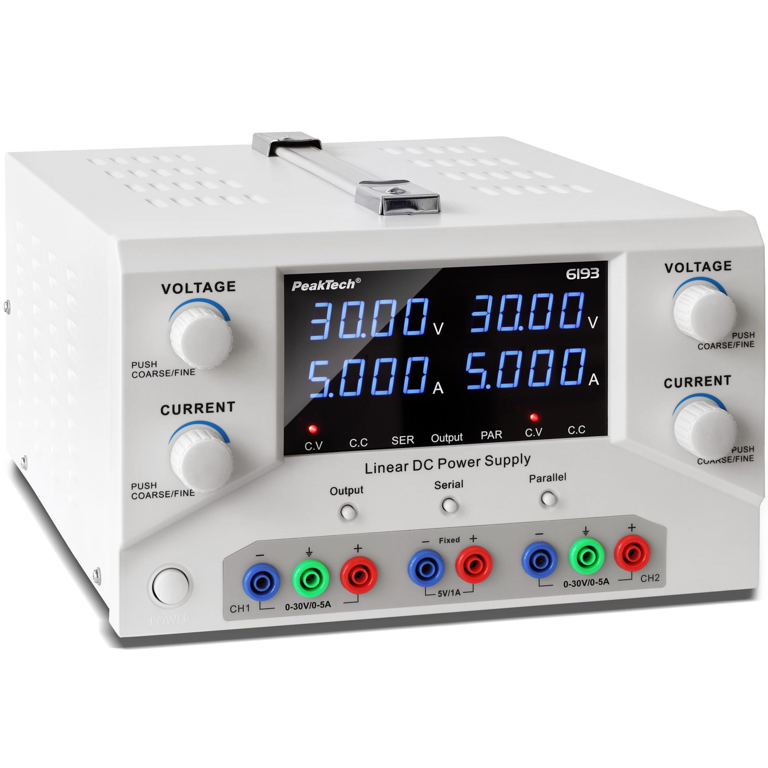 PeakTech 6193-2CH Labornetzteil DC 0-30V 0-5A 300W Labornetzgerät USB