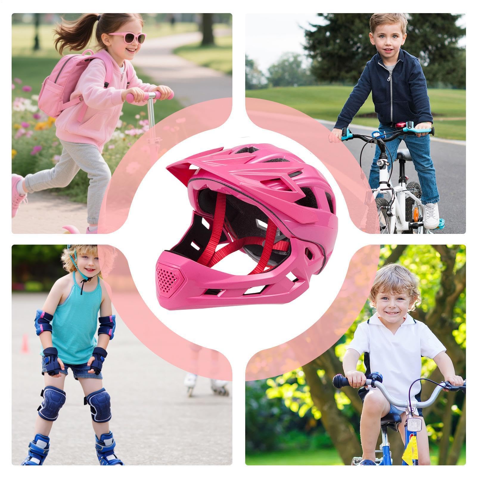Kinder Motocross Sturzhelm mit abnehmbarem -Vollgesichtsschutz | Mountainbike- Und Straßenradfahrradhelm für Mädchen beim Sport und Radfahren Skateboarden Inlineskaten Rollerfahren und