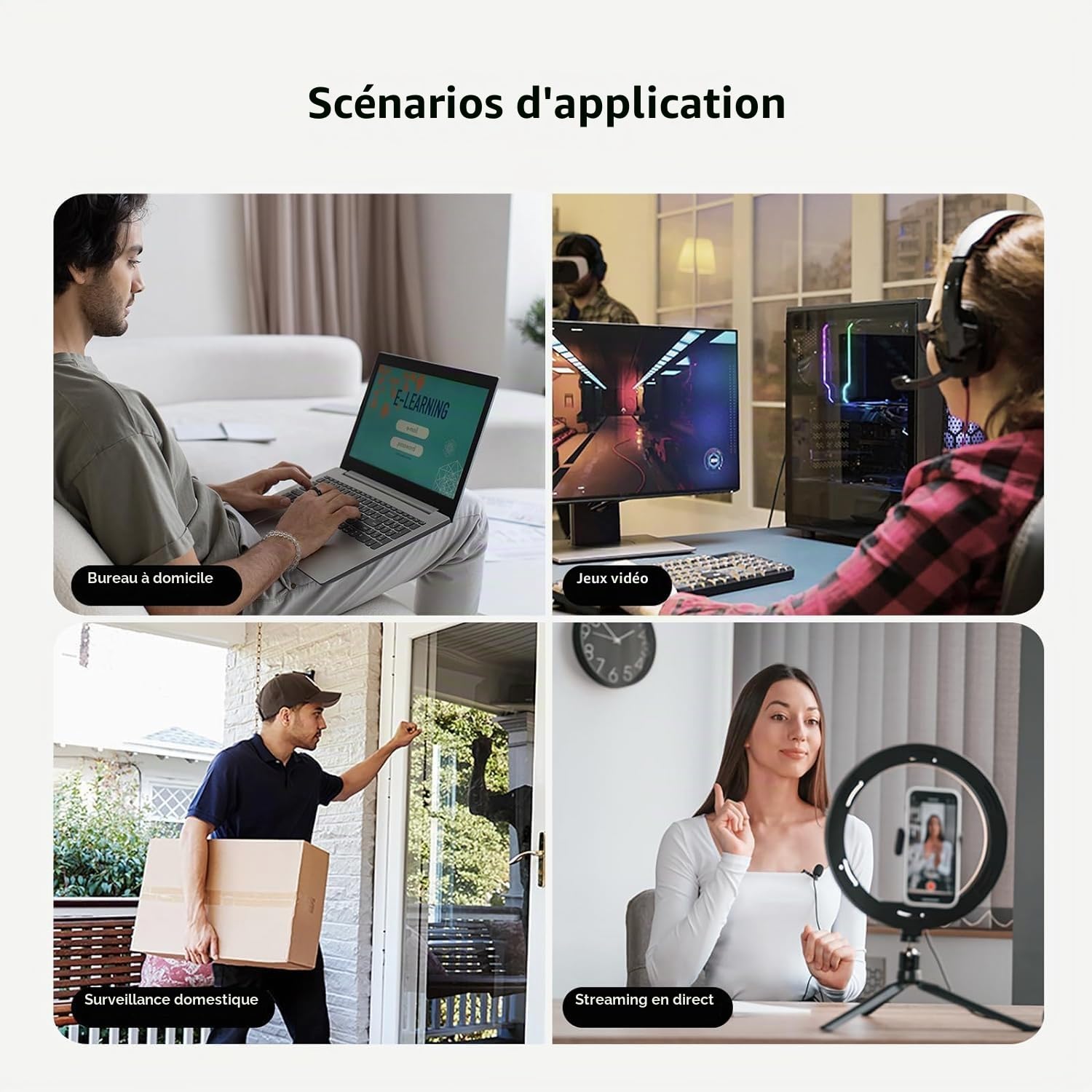 AV Access 4 Ports USB Extender sur Cat5e/6/6a/7 jusqu'à 480 Mbps, 4 × USB2.0 Prend en Charge 2 caméras Web USBde manière synchrone et Tous Les systèmes d'exploitation, Conception Plug and Play
