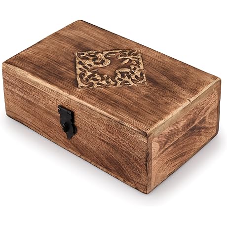NIRMAN Carved Wood Trinket Box