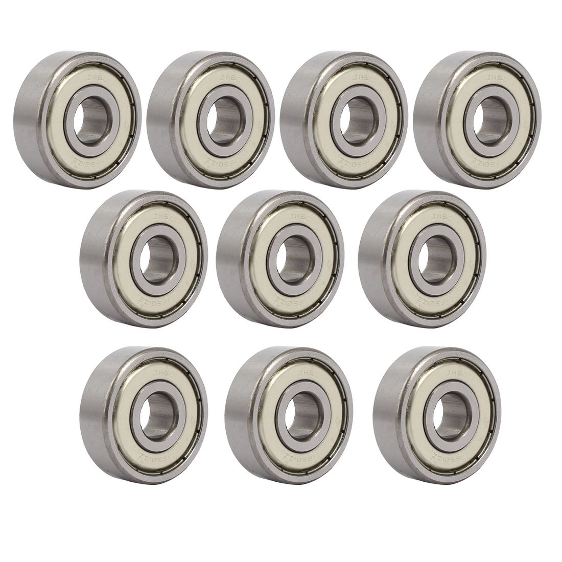 Aexit Lot De 10 Roulements à Billes Radiaux à Double Blindage à Rainure Profonde Argenté 24 X 15 X 5 Mm