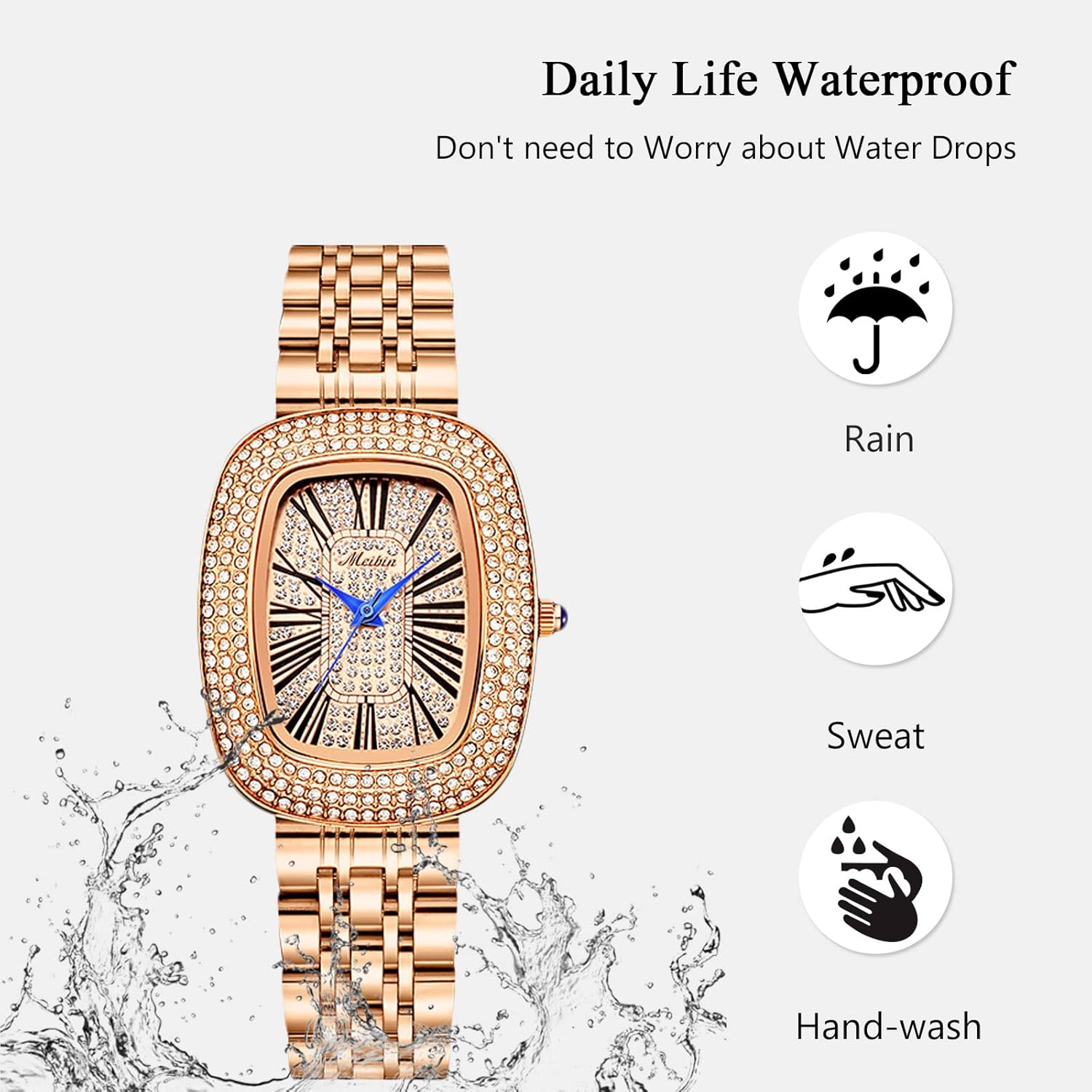 RORIOS Donna Orologio Impermeabile Analogico al Quarzo Orologio con Cinturino in Acciaio Inox Orologi da Polso Moda Diamanti Orologio per Donna RORIOS Donna Orologio Impermeabile Analogico al Quarzo Orologio con Cinturino in Acciaio Inox Orologi da Polso Moda Diamanti Orologio per Donna