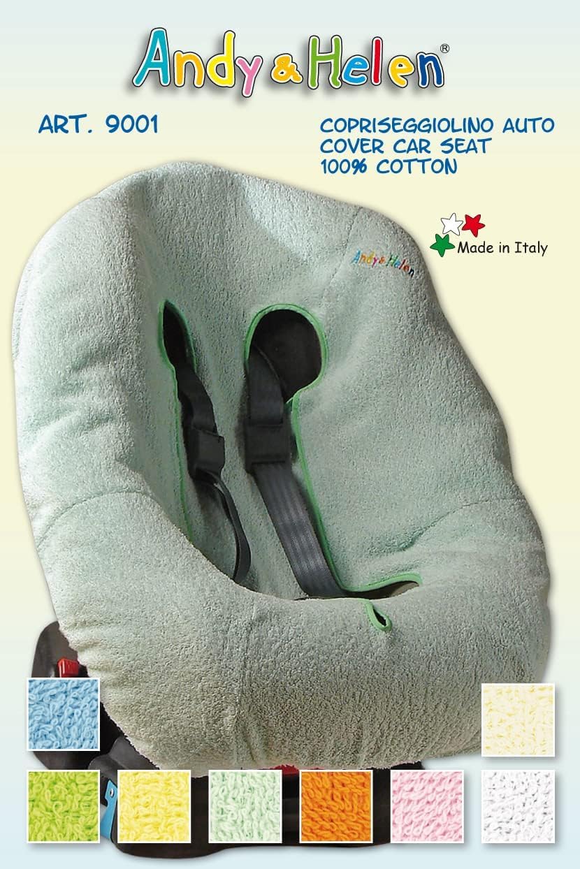 Andy & Helen 9001 Housse de chaise haute pour voiture, éponge de coton, 100% universelle, anti-allergique pour bébé et nouveau-né, fabriquée en Italie (gris)