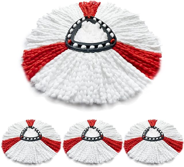 Compatible for Vileda Mop Head Replacement,Turbo 2-In-1 Microfibre Mop Head Replacement for Vileda Clean Turbo Spin Mops(Pack of 4)