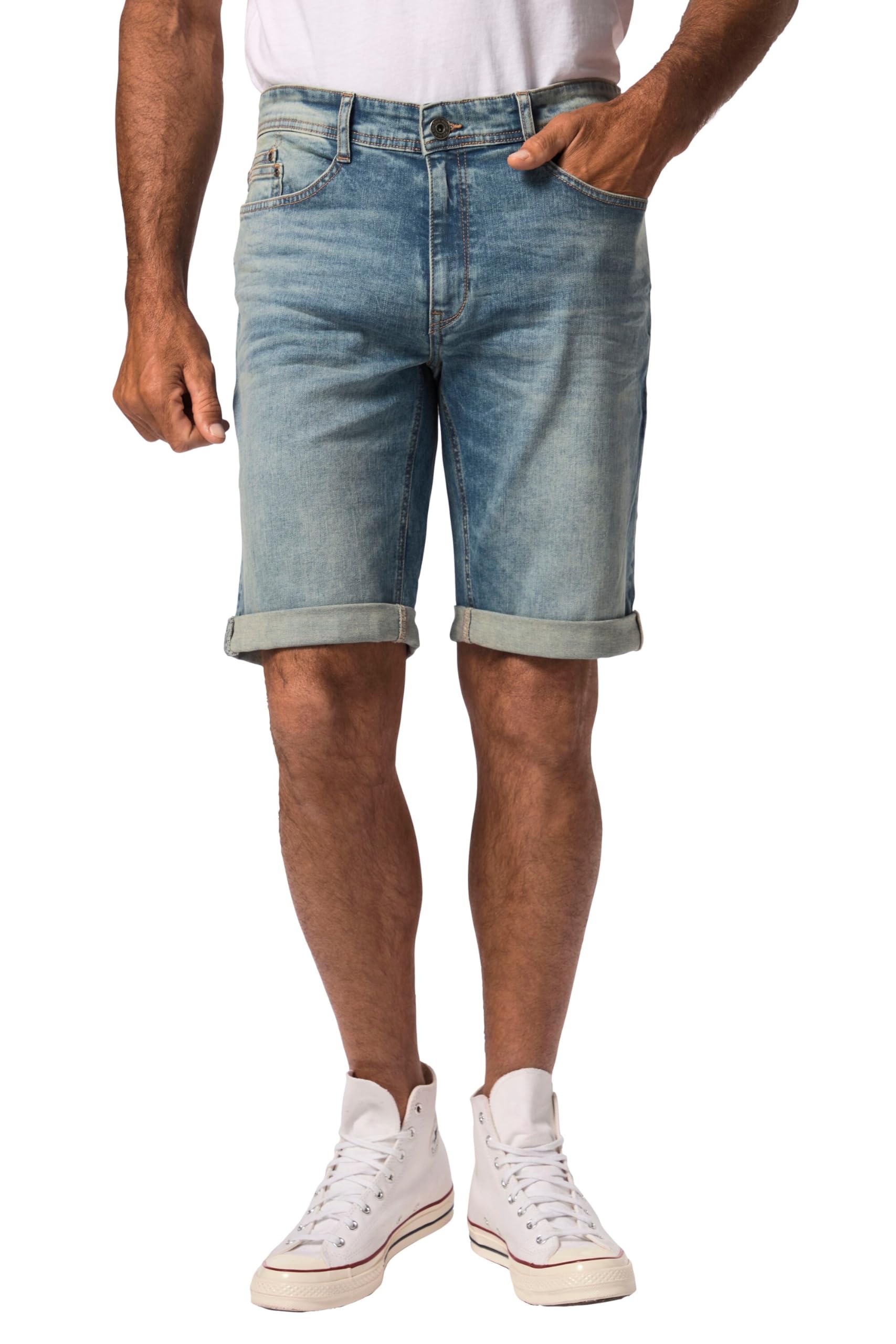 JP 1880 Herren große Größen Übergrößen Menswear L-8XL Jeans-Bermuda, Bauchfit, FLEXNAMIC®, Denim, 5-Pocket 824967