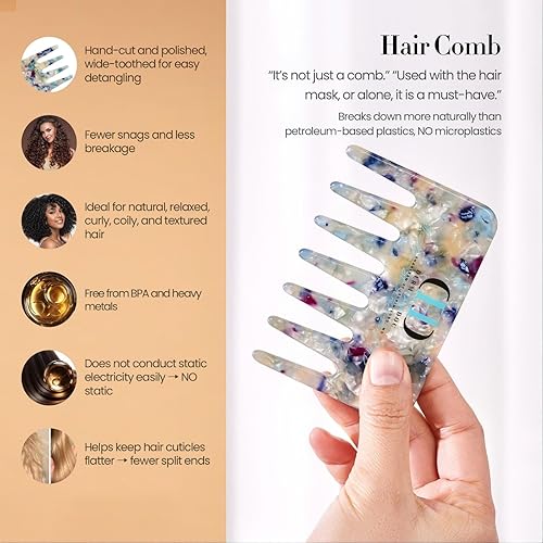 Vista 5 de Hair Mask, Deep Conditioning Hair Mask, Hydrating Detangler Moisturizing Dermatologist-Developed Treatment for Curly, Dry, Frizzy, Swimmer's Hair &