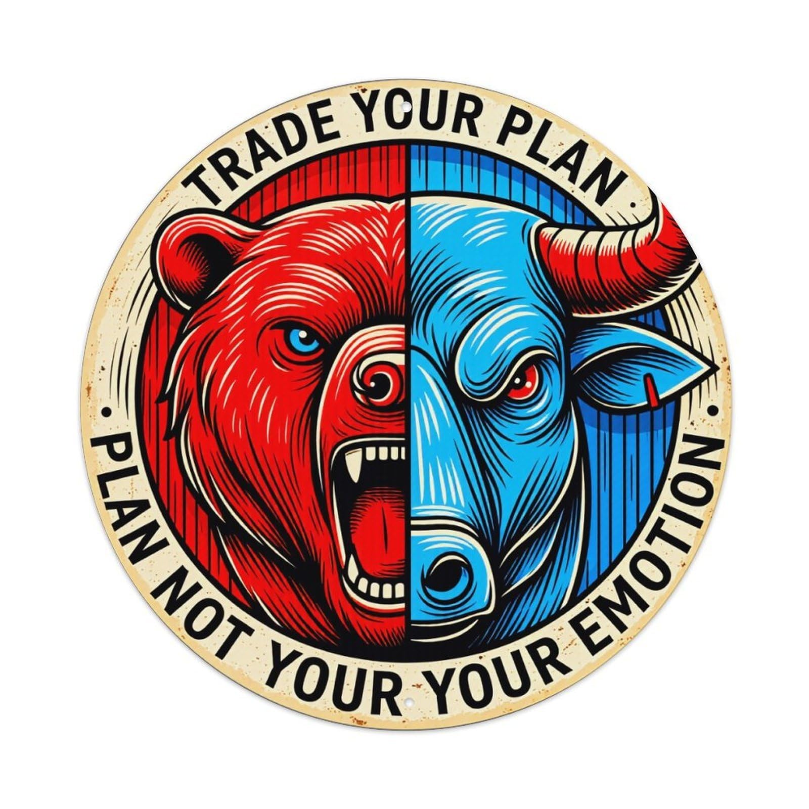 Bear And Bull Split Design Metal Tin Sign Vintage Garden Bedroom Cafe Bar Man Cave Home Wall Decor Metal Poster 8x8 inches