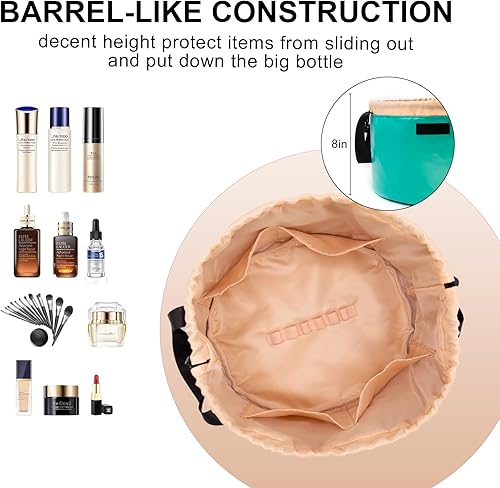 Miniatura 4 de Organizador de maquillaje grande con cordón, bolsa de maquillaje, bolsa de cosméticos, bolsa de aseo para viajes, bolsas de maquillaje portátiles