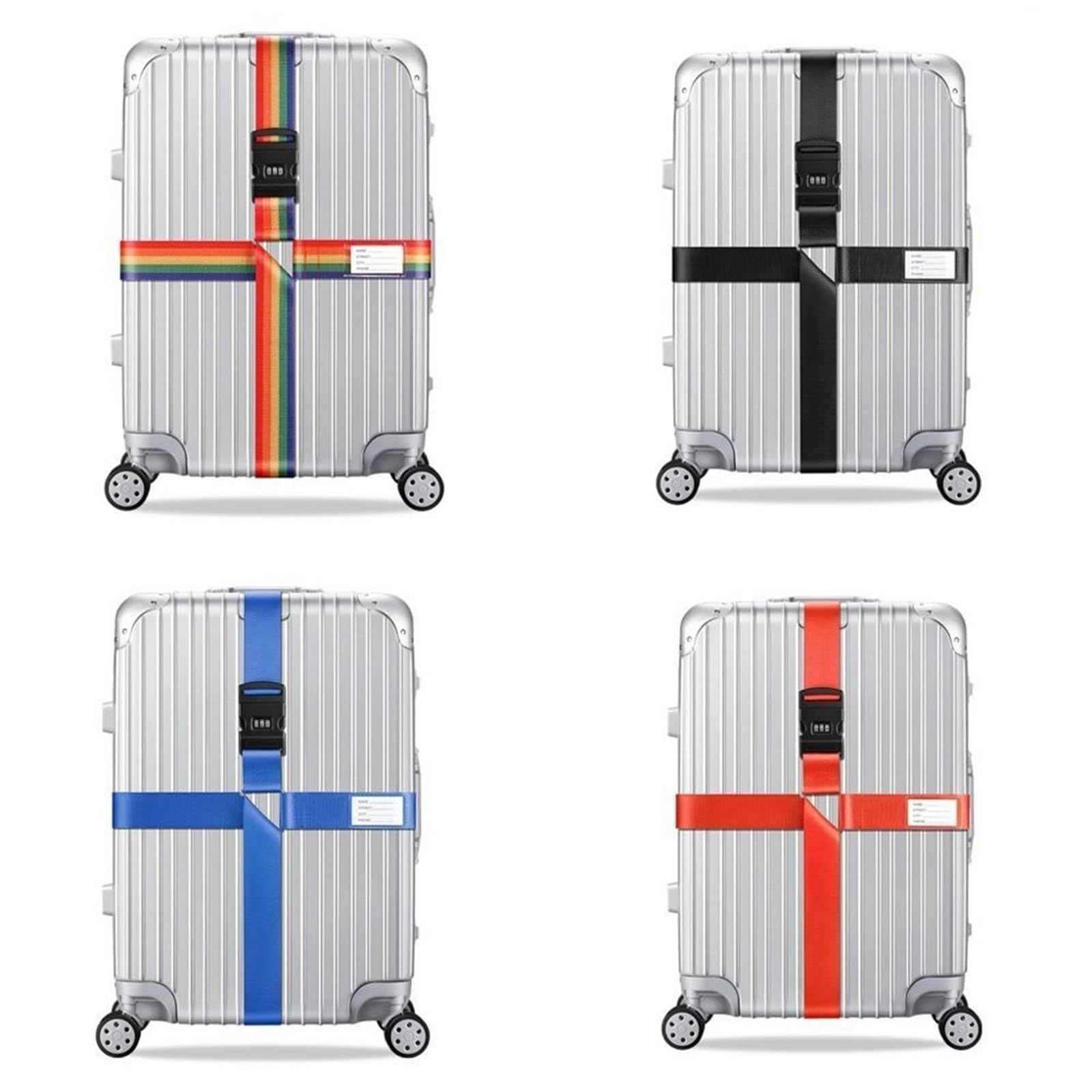 Correas Ajustables para Equipaje Correa de Equipaje de Viaje, Bloqueo de contraseña Ajustable, cinturón de Embalaje, Paquete antirrobo Seguro for Equipaje(Orange)