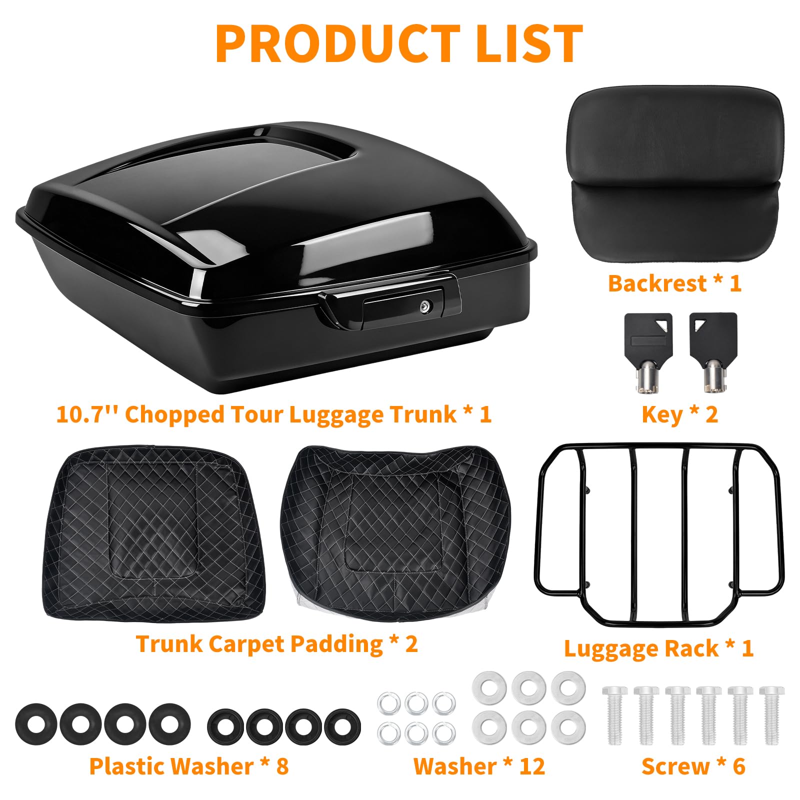 Amazon | HCmotorku チョップド ハーレー用 トップケース リア ツアー 