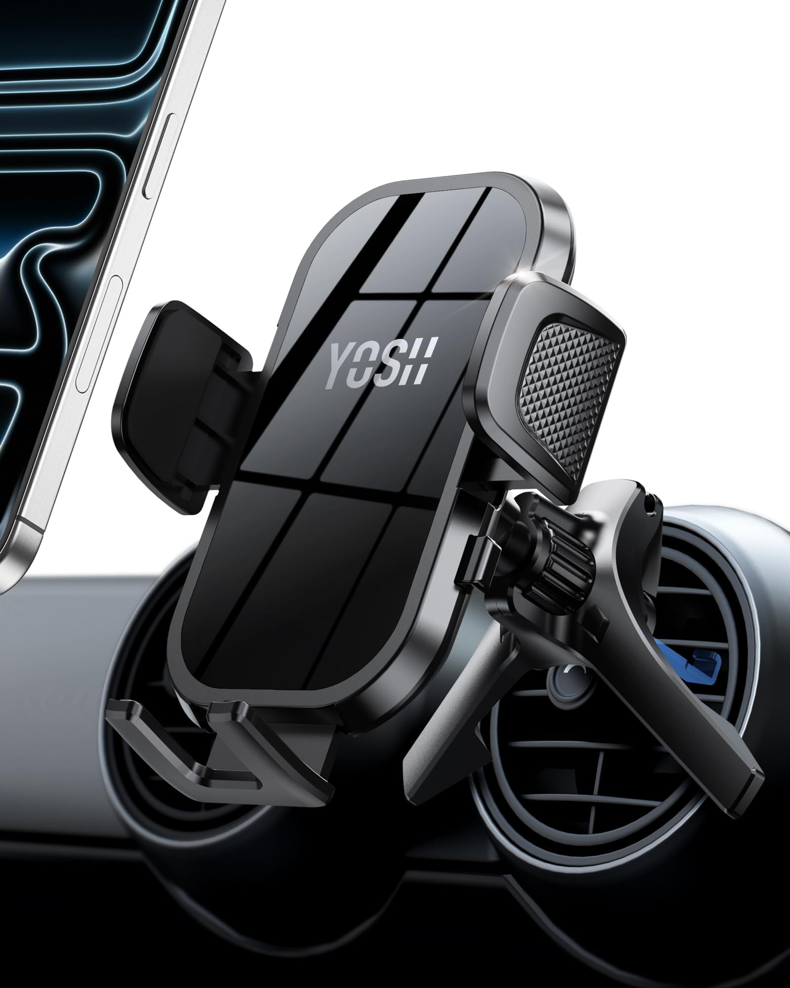 YOSH Audi A1 Phone Holder for Audi, Mercedes and Mini Cooper | Stable Triangular Stand, Comprehensive Protection and Compatible with Phones from 4.0 to 7.0 Inches
