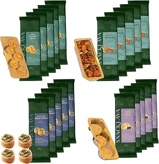 Snacklava Crunch & Melt Variety Pack of 20 (100 Pieces) Handmade Pastries | Pistachio Bird's Nest, Mini Cookie Rings, Mixed Nut Kunafa, Date Bites - No Artificial Ingredients, Preservatives or Colors