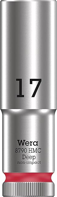 Wera 05004557001 8790 HMC Deep Socket, Red, 17.0 mm