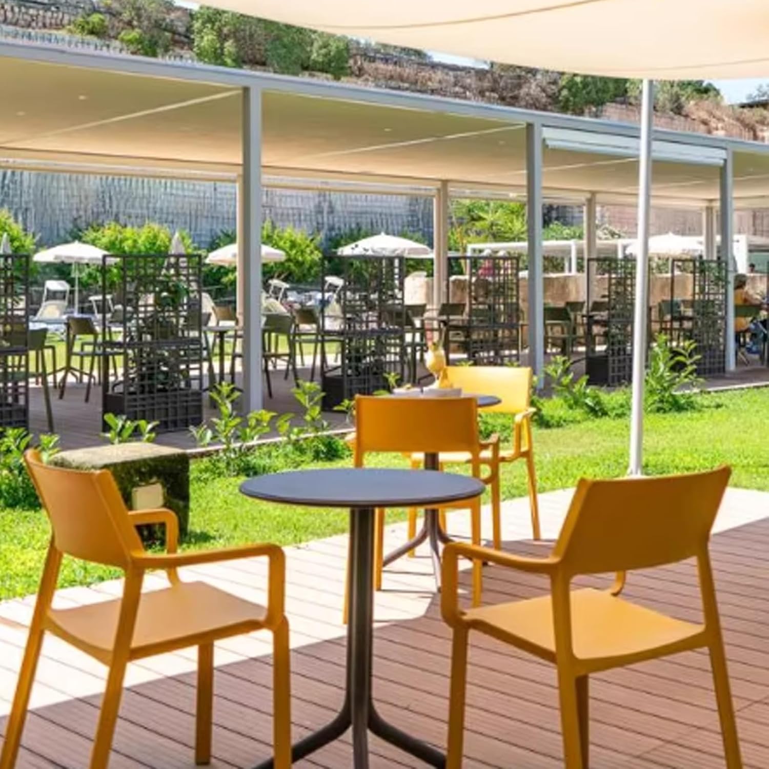 Outdoor Balcony - One Table and Two Chairs Garden Courtyard Terrace Small Round and(A)