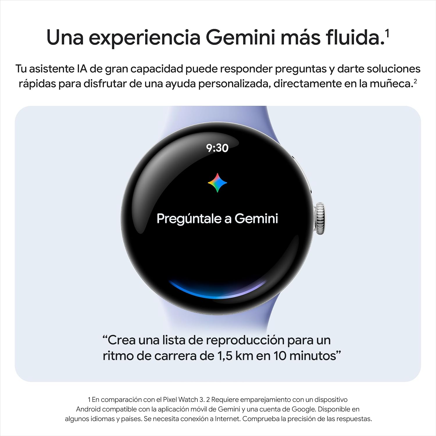 Google Pixel Watch 4 (45 mm) – Smartwatch Android con Seguimiento de la Estado físico y Ayuda de Gemini – Caja de Aluminio en Color Piedra Lunar Satinada – Correa Deportiva en Piedra Lunar – Wi-Fi 9