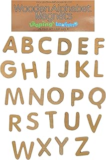LEAPING LEARNING Wooden Letters Small Alphabet Magnets for Kids Supplies, Learning Must-Haves for Home/Classroom Use, Magnets for Refrigerator & School Board, Toys for Kids 3+
