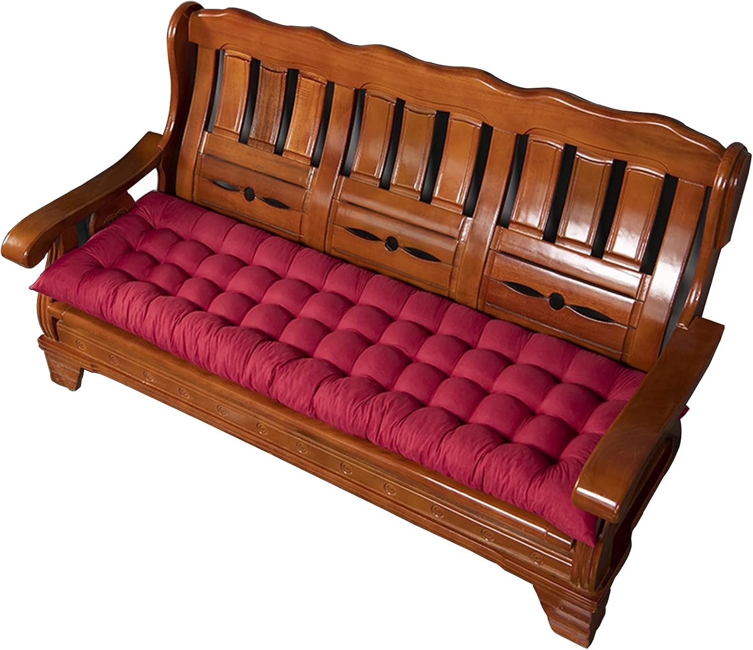 Thicken Solid Wood Sofa Seat Cushion Outdoor Cushions,Comfort Lounger Cushion Patio Bench Cushion,Non Slip Chair Pads-Red 53x53cm(21x21inch)