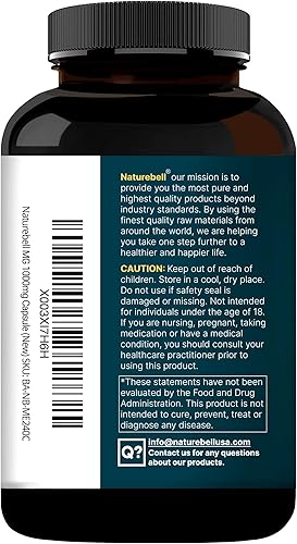 Miniatura 8 de NatureBell - Suplemento de glicinato de magnesio 1000 mg, 500 mg por cápsula, 240 píldoras, 100 % quelado y purificado, sin OGM y sin gluten