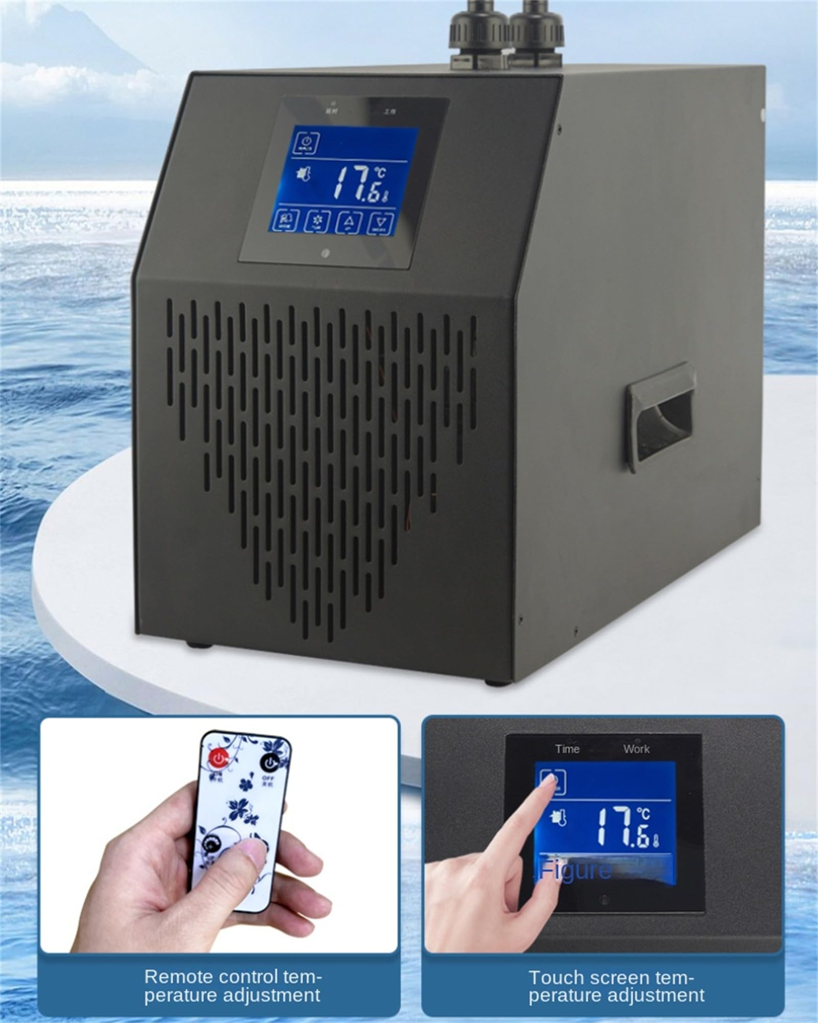 Enfriador de Agua de Acuario 160L Sistema de Calentador de Tanque de Peces 10-40 ℃ Dispositivo de Temperatura Constante 150W refrigeración sostenible