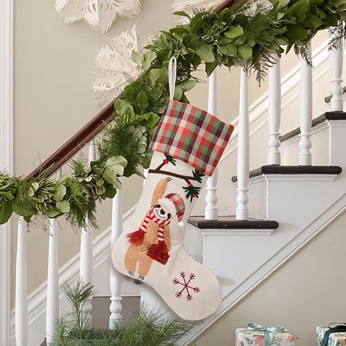 Miniatura 6 de WORLDECO Calcetines de terciopelo de Navidad para decoración del hogar, regalos de decoración del hogar, calcetines de regalo de Navidad con patrón