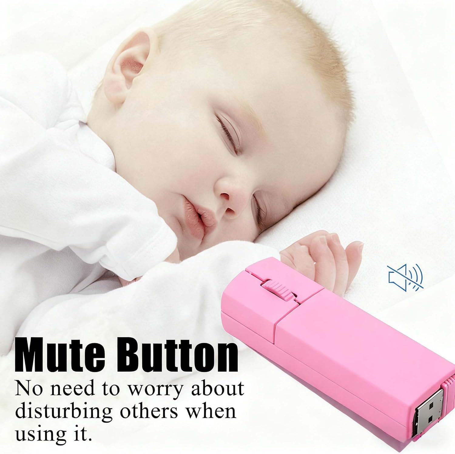 Wireless Bluetooth Mouse, Mini 3-Mode (BT4.0/5.0+2.4G) Finger Noiseless Rechargeable Travel Small Mice with Mouse Case, 3 Buttons Ultra Lightweight Portable Wireless Mice for Desktop Laptops PC（Pink）