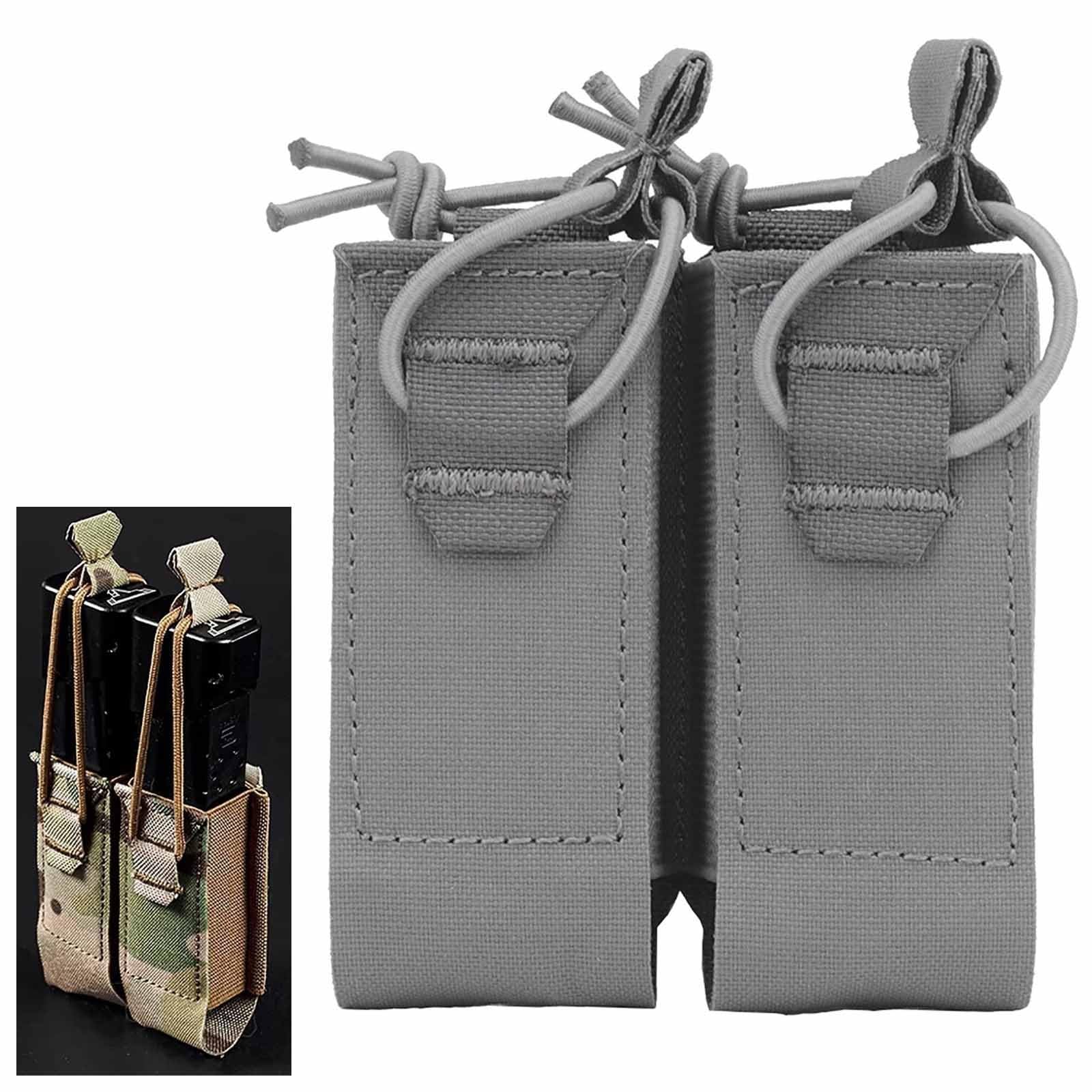 Sac de chargeur de pistolet tactique double gris à double compartiment séparé - 8