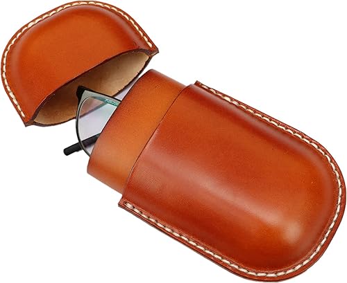 Miniatura 16 de Funda de cuero para gafas de sol vintage para hombres y mujeres miope, gafas de sol, viaje, caja de almacenamiento antiaplastamiento