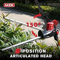 Vista 6 de MZK Accesorio de cortasetos inalámbrico de 20 V MAX de 23 pulgadas, alcance de 8 pies, recortadora de setos eléctrica con poste de extensión
