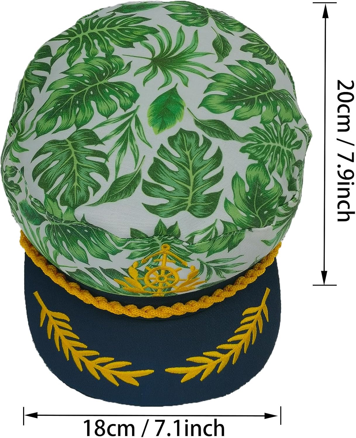 2 Pcs Yacht Captain hat Navy Marine Hat Dress Up & Pretend Play Sailor hat for Men Women Halloween Costume Accessory
