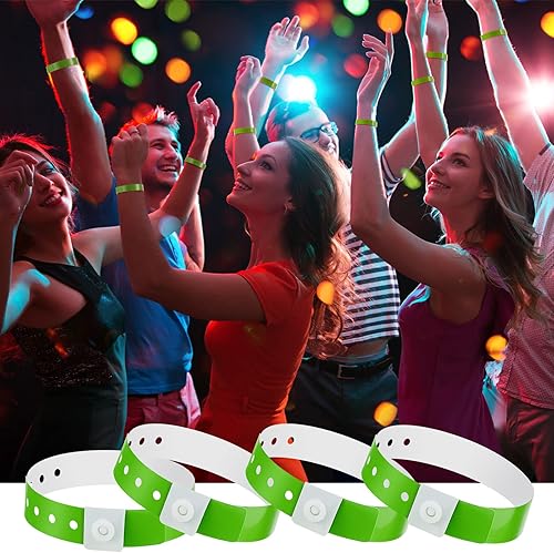 Miniatura 5 de Henoyso 600 pulseras de plástico para eventos, pulsera de vinilo de plástico para eventos, pulsera de identificación de plástico para conciertos,