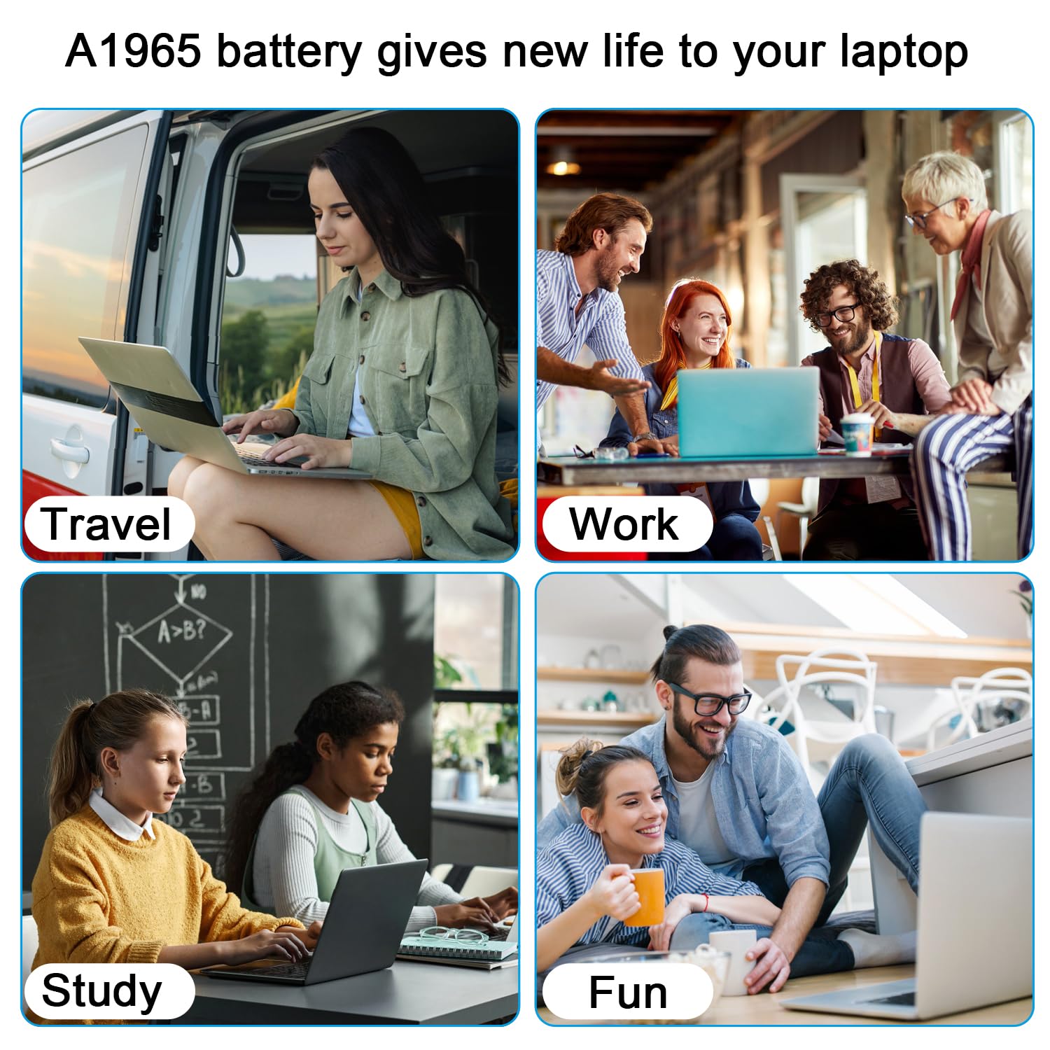 Batterie pour MacBook Air 13 Pouces A1932 (2018-2019), Batterie d'ordinateur Portable pour MacBook Air 13 Pouces A2179 (2020), Batterie de Remplacement modèle A1965 Batterie 4379mAh