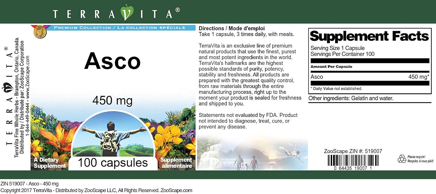 Asco - 450 mg (100 Capsules, ZIN: 519007) - 3 Pack