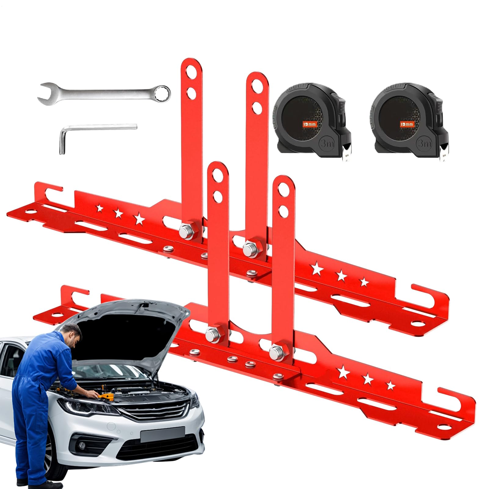 Car Alignment Tool Kit, Heavy Duty Wheel Alignment Tool, aluminiowy miernik stopu, zestaw do konserwacji i naprawy, konfiguracji pojazdów przemysłowych, system regulacji opon warsztatowych