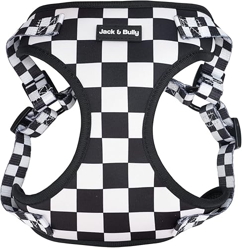 Jack & Bully Arnés para perro, chaleco sin tirones, de neopreno ajustable, suave con malla transpirable, para todo tipo de clima, bulldog francés