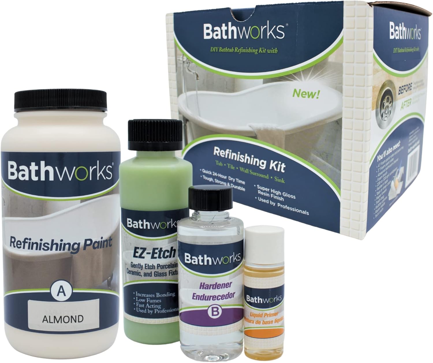 Bathworks DIY Sink Refinishing Kit (ALMOND) - Amazon.com