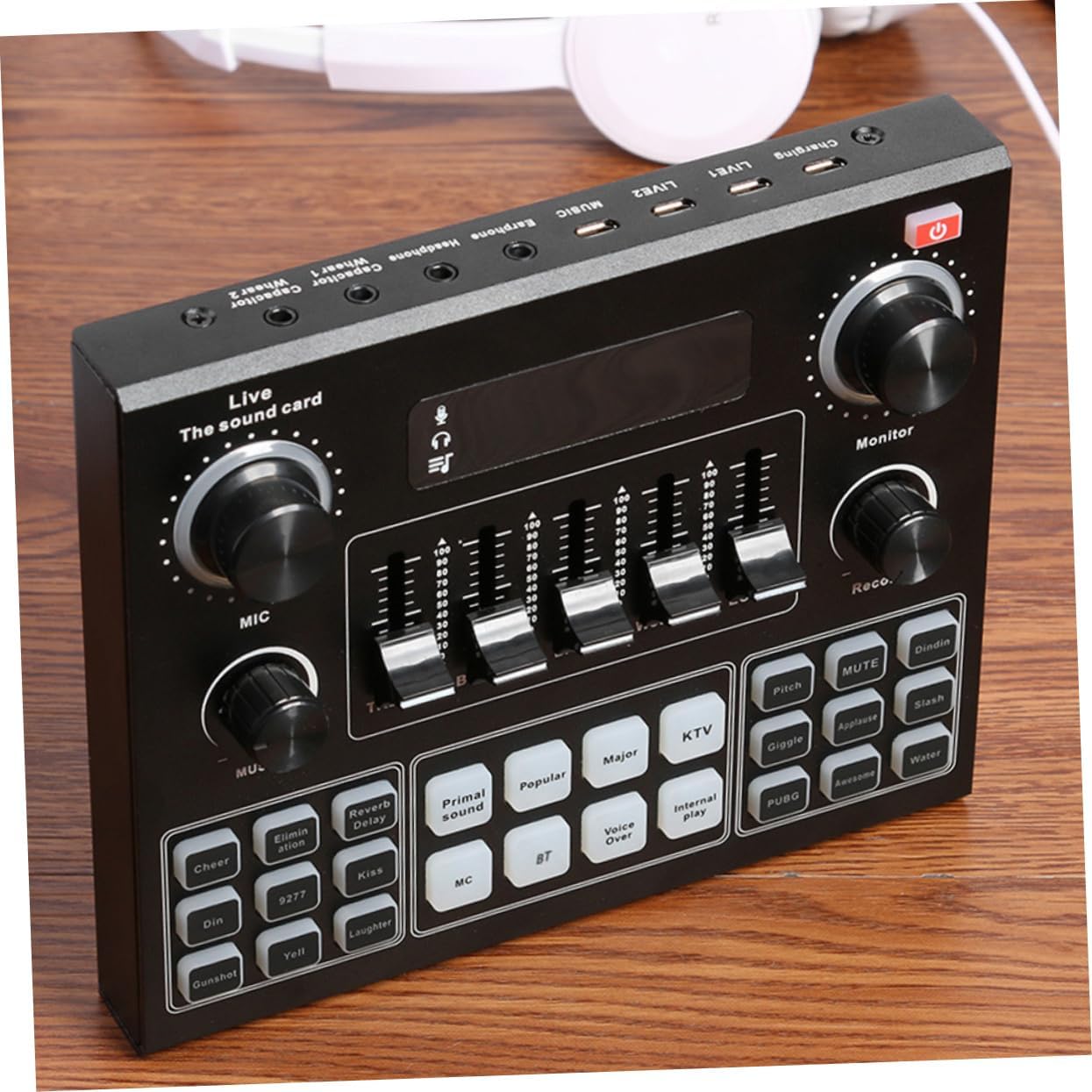 Portable Phone Sound Card with Voice Modulation Dual Device Support Sound Effects Durable Design for Live Streaming and Audio Mixing