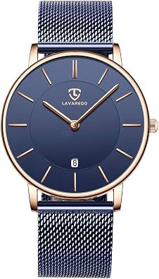 BEN NEVIS Mens Watch, Minimalist Fashion Simple Wrist Watch Analog Date with Stainless Steel Mesh Band