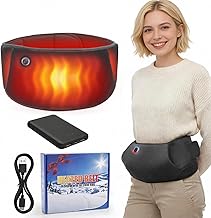 Rechargeable Heated Belt with Pockets, Adjustable Waist Size Heated Pad for Waist Abdomen Warming, Relieves Period Cramps,Heated Pad Hand Wamer 2 in 1 Perfect for Winter Gifts (Dark Grey)