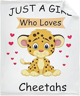 Darani Just A Girl Who Loves Cheetahs Lightweight Super Soft Cozy Throw Blanket Warm and Lightweight Soft Flannel Blankets 50x40 Small for Kid Bed Blanket