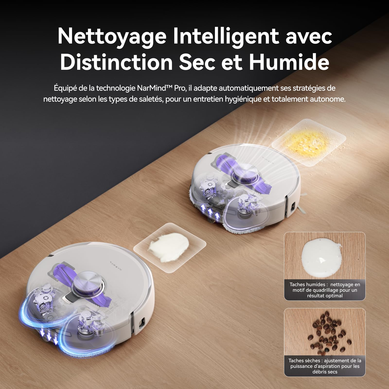 NARWAL Freo Z10 Ultra Robot Aspirateur Laveur, Balai Intelligent 18000Pa - Extension Serpillère Dynamique, Système Anti-Enchevêtrement, Nettoyage Humide/Sèche, Station Tout-en-Un