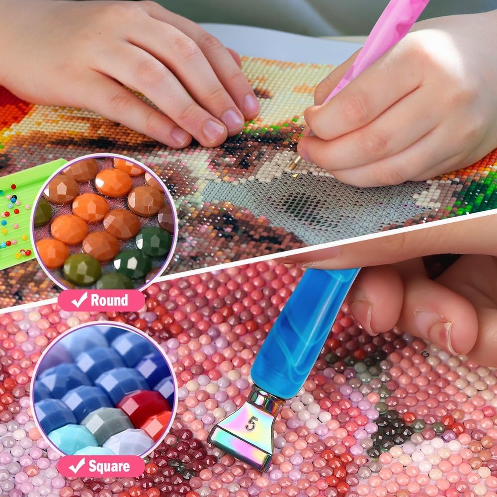 Sttargxing 27 PCS Diamond Painting Pen Kit,12PCS Stainless Steel Tips with 12 Clay, Multi Placer Tips 5D Diamond Painting Accessories, Diamond Painting Pen Replacement for DIY Craft(Colorful)