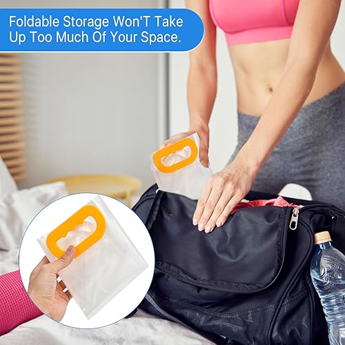 Miniatura 3 de Paquete de 12 bolsas plegables de agua de 1.3 galones, contenedor de agua plegable de emergencia sin BPA, jarra de almacenamiento de plástico de