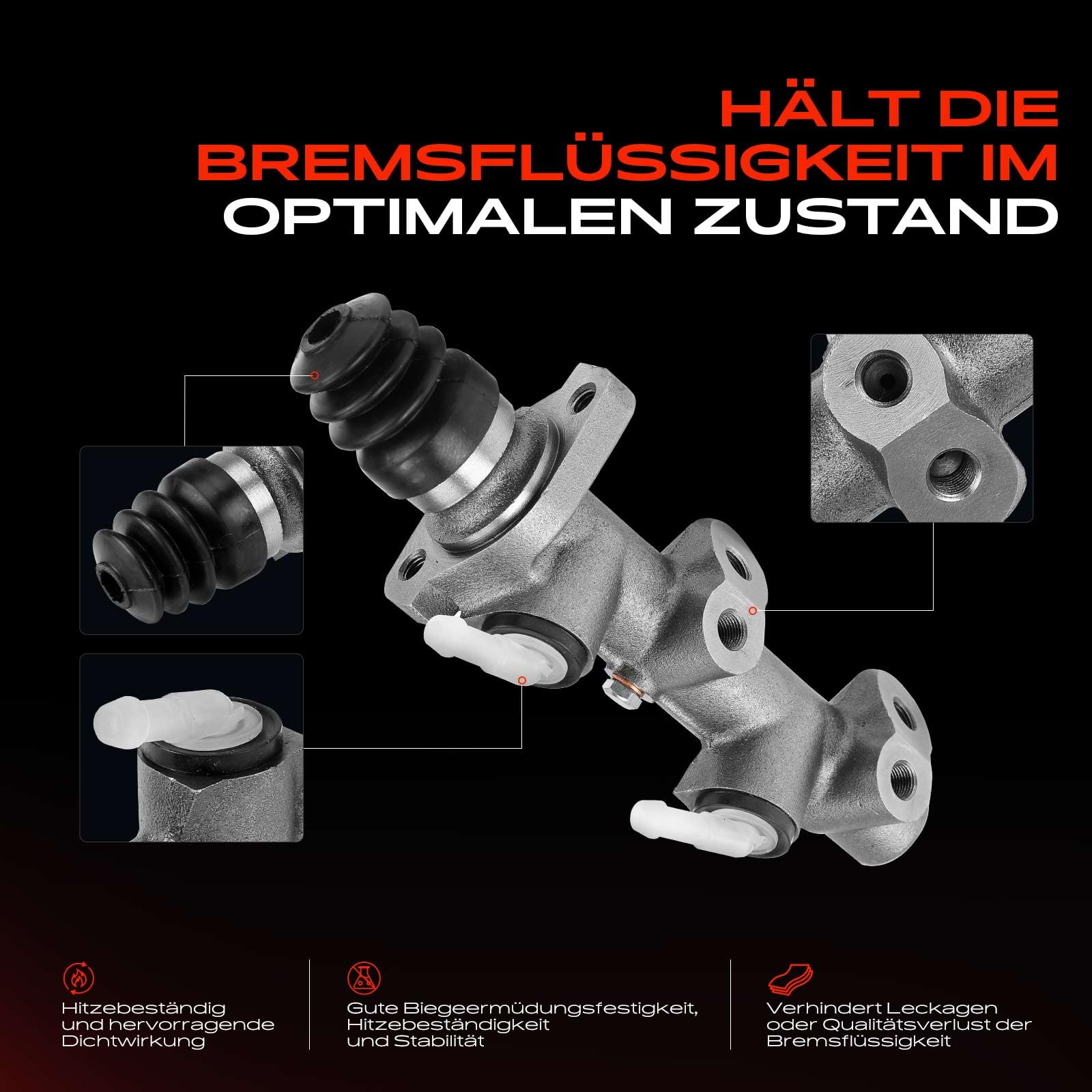 Frankberg Hauptbremszylinder Bremszylinder Kompatibel mit Kaefer 1.2L 1.6L 1960-1985 Kaefer Cabriolet 15 1.6L 1970-1979 Benzin Replace# 113611015BH