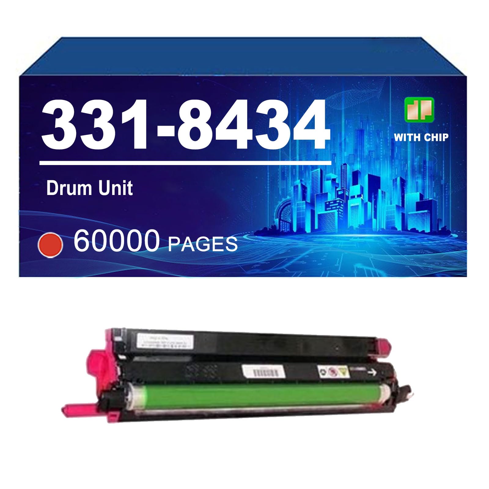 331-8434 Unità Di Tamburo Compatibile Per Dell C2660dn C2665dnf C3760n C3760dn C3765dnf Stampanti, Rendimento Fino A 60000 Pagine,Magenta-1 Pack