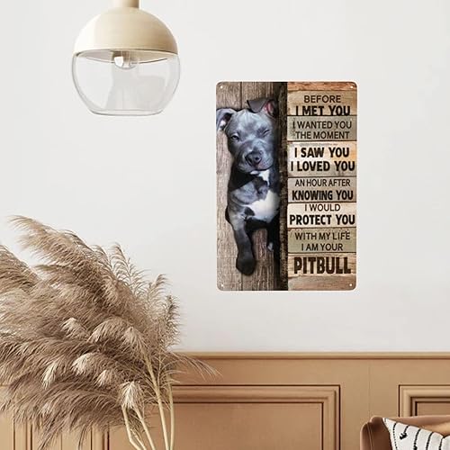 Miniatura 7 de Letrero de metal de hojalata para decoración de pared, decoración de pared, letrero de metal Pitbull para cafetería, bar, restaurante, supermercado,